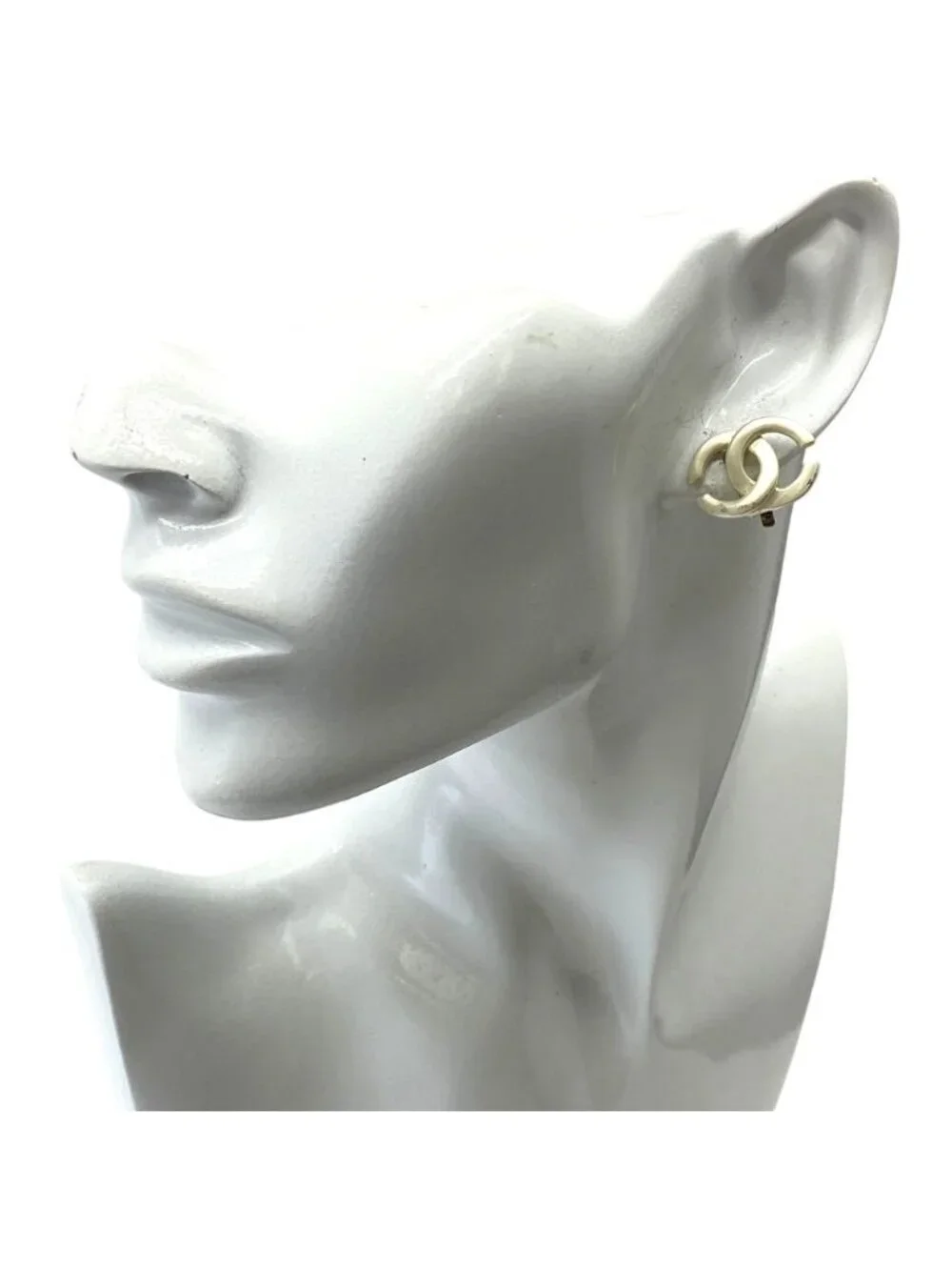 Chanel CC Logo Earrings Accessory Metal Silver